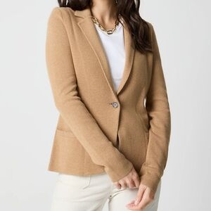 NEW J. Crew Factory Schoolboy Cotton Knit Sweater Blazer Sz Small Camel NWT